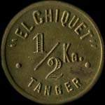 Jeton de n�cessit� de 1/02 kg �mis par El Chiquet � Tanger (Maroc) - avers