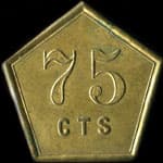 Jeton de 75&nbsp;centimes �mis par le Bar du Capitol - Tunis (Tunisie) - revers