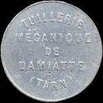 Jeton de 10 centimes de la Tuillerie Mécanique de Damiatte (81220 - Tarn) - avers