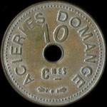 Jeton de 10 centimes des Aciéries Domange à Denain (59220 - Nord) - avers