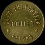 Jeton de 5 centimes du Café Tréportais - Boillet à Dieppe (76200 - Seine-Maritime) - avers