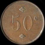 Jeton de 50 centimes du Casino - Dieppe (76200 - Seine-Maritime) - revers