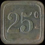 Jeton de 25 centimes du Caf� de la Concorde � Dijon (21000 - C�te d'Or) - revers