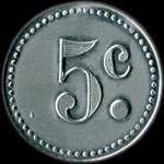Jeton de 5 centimes de l'Union Donzeroise � Donz�re (26290 - Dr�me) - revers