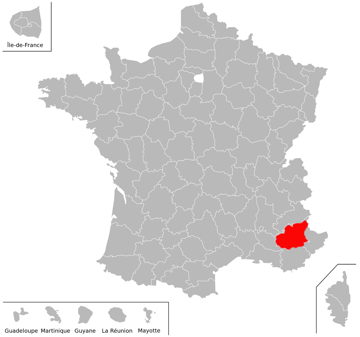 Emplacement du département des Alpes-de-Haute-Provence (04) en grand format