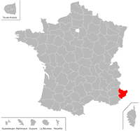 Emplacement du département des Alpes-Maritimes (06) en petit format