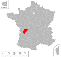 Emplacement du département de la Charente (16) en petit format