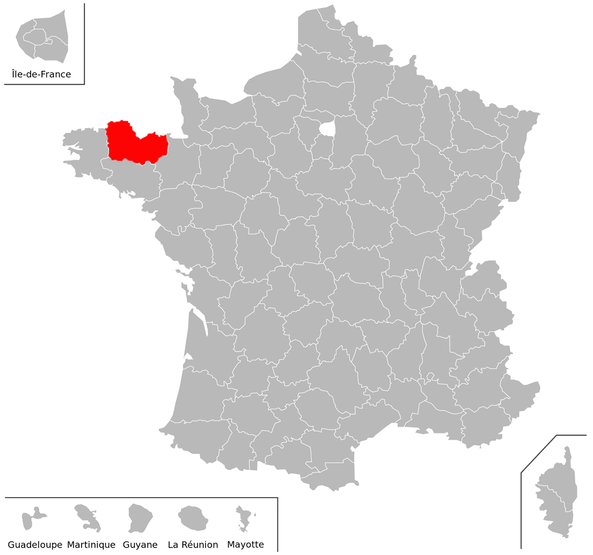 Emplacement du département des Côtes-d'Armor (22) en grand format