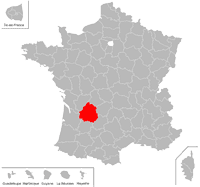 Emplacement du d�partement de la Dordogne (24) en petit format