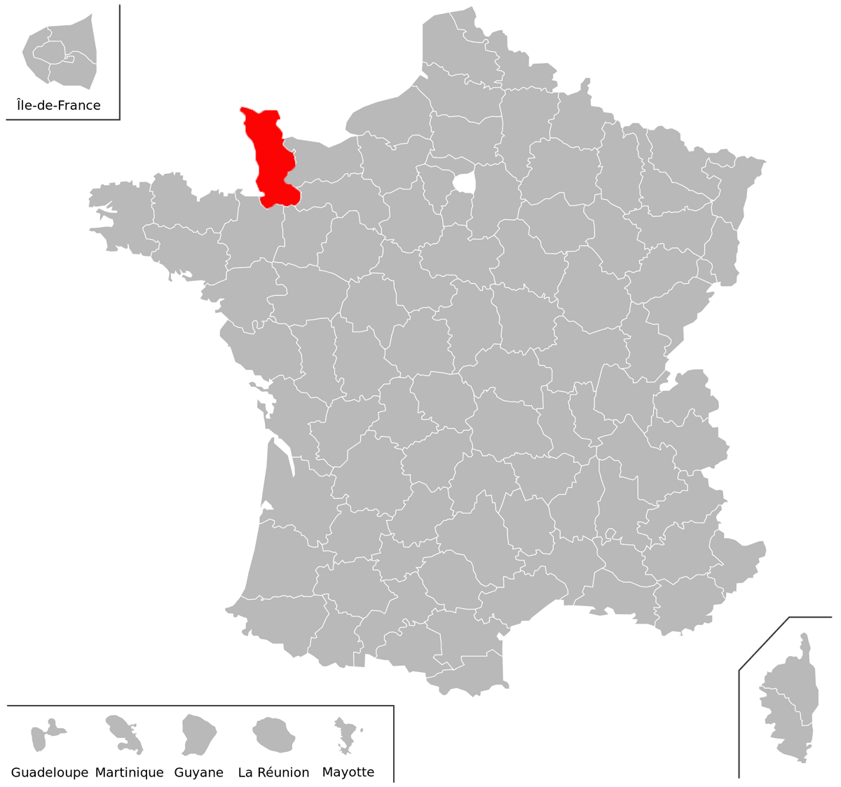 Emplacement du d�partement de la Manche (50) en grand format