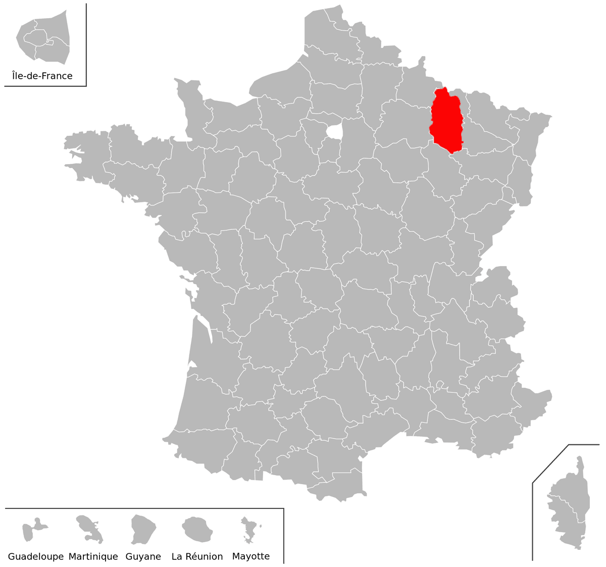 Emplacement du département de la Meuse (55) en grand format