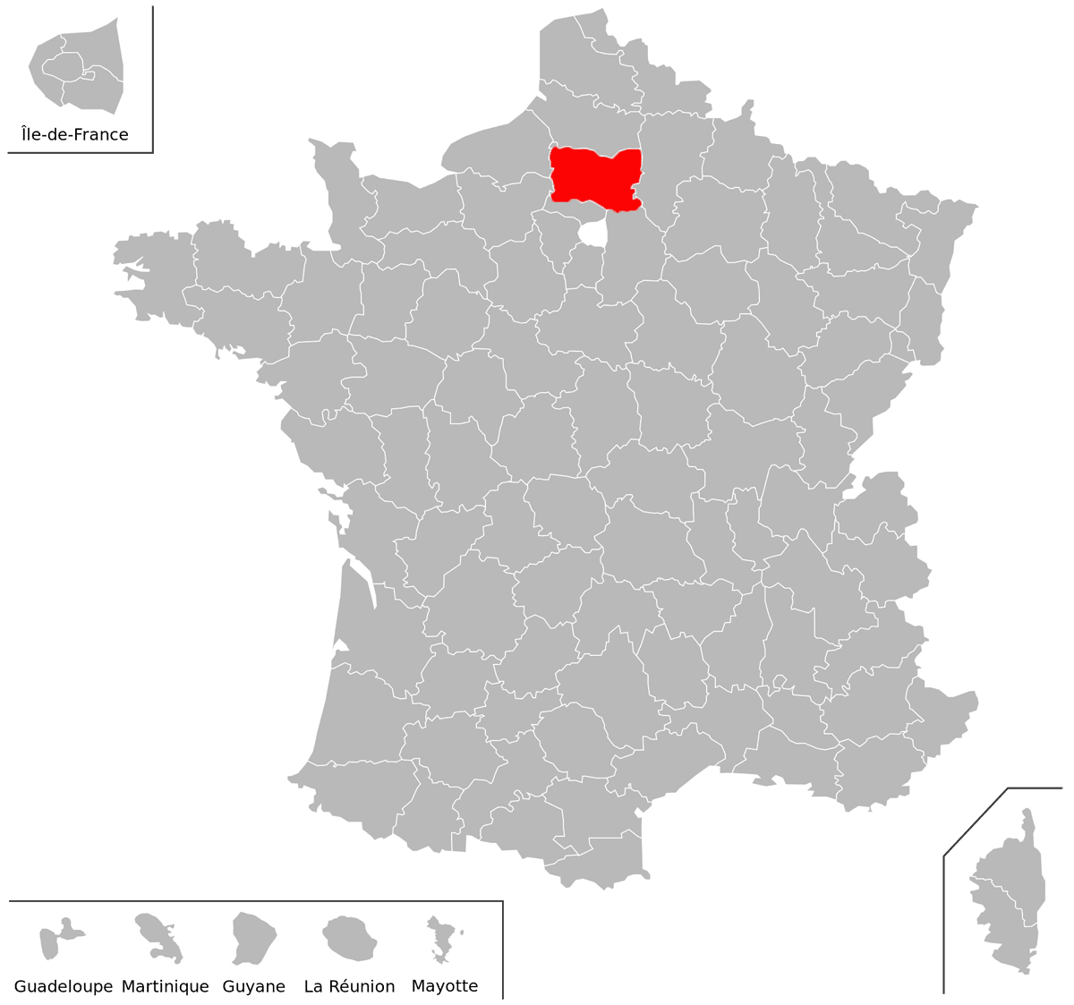 Emplacement du département de l'Oise (60) en grand format