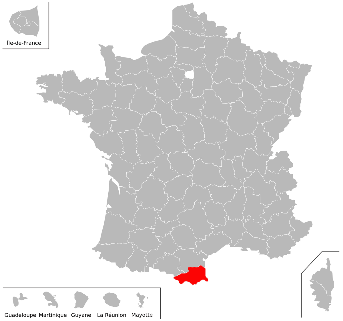 Emplacement du département des Pyrénées-Orientales (66) en grand format