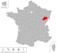 Emplacement du département de la Haute-Saône (70) en petit format