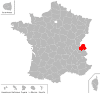 Emplacement du département de la Haute-Savoie (74) en petit format