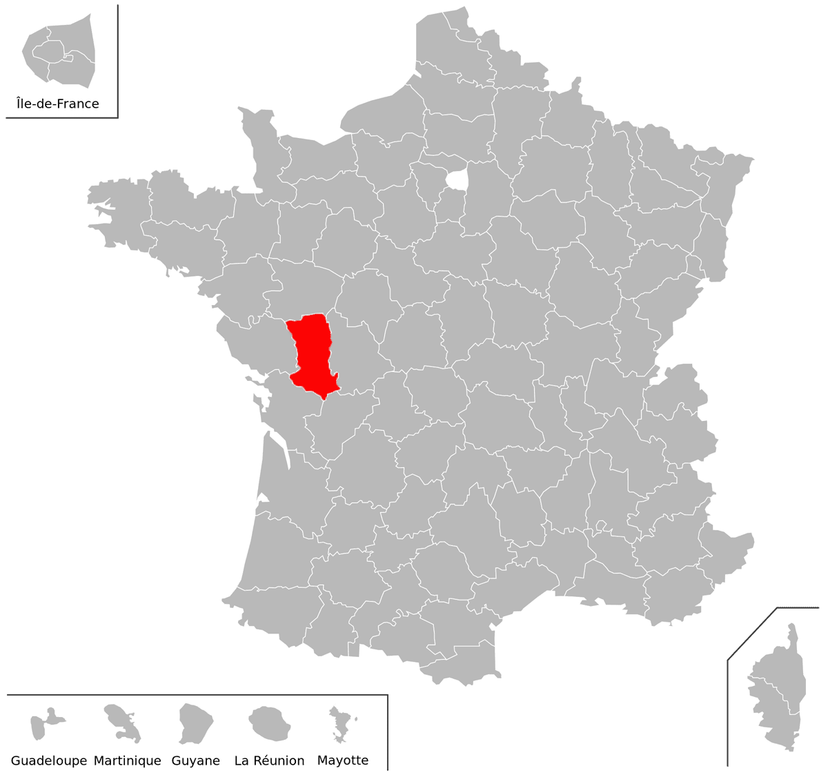 Emplacement du département des Deux-Sèvres (79) en grand format