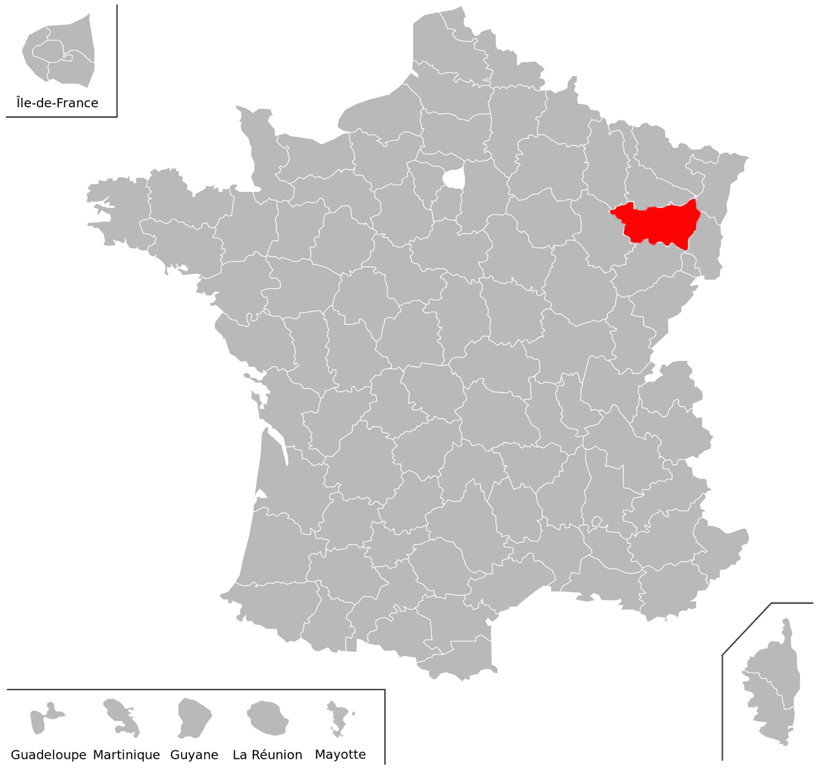 Emplacement du département des Vosges (88) en grand format