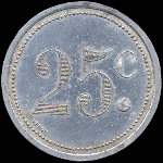 Jeton de 25 centimes 1921 de la Chambre de Commerce d'Elbeuf (76500 - Seine-Maritime) - revers