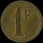 Jeton de 1 franc du Casino d'Enghien � Enghien-les-Bains (95880 - Val d'Oise) - revers