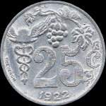 Jeton de 25 centimes 1922 aluminium de l'Union des Commerçants Détaillants d'Epernay (51200 - Marne) - revers