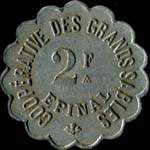 Jeton de 2 francs de la Coop�rative des Grands Sables � Epinal (88000 - Vosges) - avers