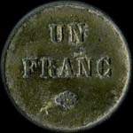 Jeton de 1 franc de la Soci�t� Spinalienne de Consommation � Epinal (88000 - Vosges) - revers