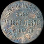 Jeton de consommation de 10 centimes �mis par l'H�tel de l'Univers - Caf� Parent Gernot - Billard - � Ep�ne (78680 - Yvelines) - avers