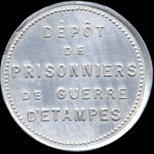 Jeton de 5 centimes du D�p�t de Prisonniers de Guerre d'Etampes (91150 - Essonne) - avers