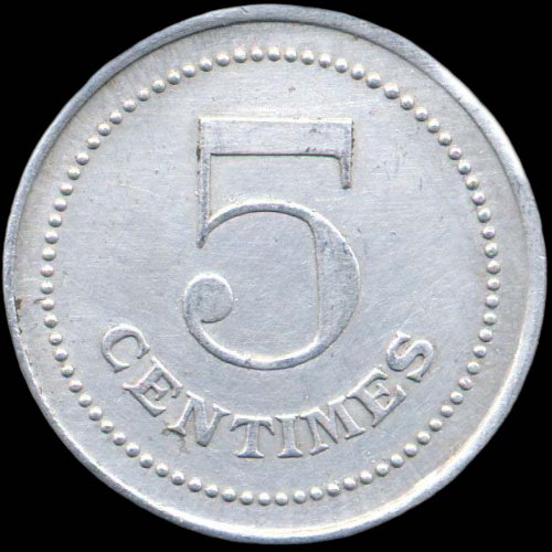 Jeton de 5 centimes du D�p�t de Prisonniers de Guerre d'Etampes (91150 - Essonne) - revers