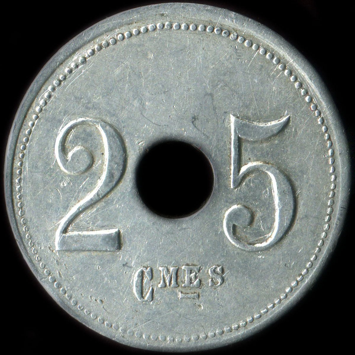 Jeton de 25 centimes du D�p�t de Prisonniers de Guerre d'Etampes (91150 - Essonne) - revers