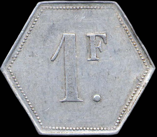 Jeton de 1 franc du D�p�t de Prisonniers de Guerre d'Etampes (91150 - Essonne) - revers