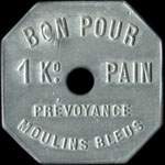 Jeton Bon pour 1 Kg de Pain �mis par la Pr�voyance Moulins Bleus � L'Etoile (80830 - Somme) - avers