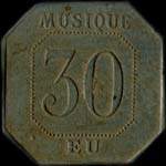 Jeton de 30 centimes du Musique Municipale d'Eu (76260 - Seine-Maritime) - revers