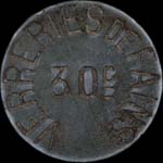 Jeton de 30 centimes des Verreries de Fains (55000 - Meuse) - avers