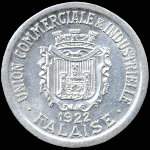 Jeton de 10 centimes 1922 de l'Union Commerciale et Industrielle de Falaise (14700 - Calvados) - avers