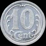 Jeton de 10 centimes 1922 de l'Union Commerciale et Industrielle de Falaise (14700 - Calvados) - revers