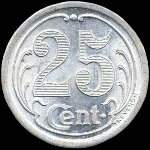 Jeton de 25 centimes 1922 de l'Union Commerciale et Industrielle de Falaise (14700 - Calvados) - revers