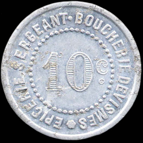 Jeton de 10 centimes type 2 de la Quincaillerie Cavallier � Feuqui�res (80210 - Somme) - revers