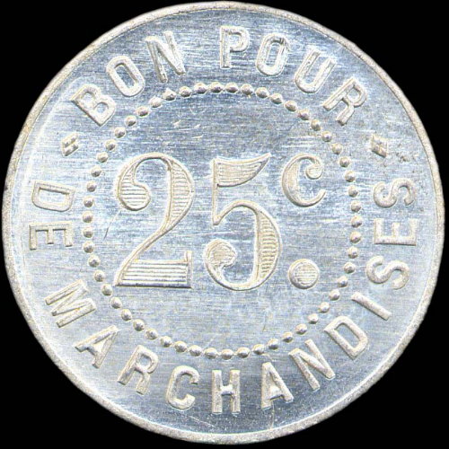 Jeton de 25 centimes de la Quincaillerie Cavallier � Feuqui�res (80210 - Somme) - revers