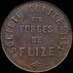Jeton de 1 franc de la Soci�t� Coop�rative des Forges de Flize (08160 - Ardennes) - avers