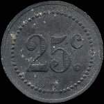 Jeton de 25 centimes du 71e Régiment d'Artillerie à Fontainebleau (77300 - Seine-et-Marne) - revers