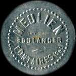 Jeton de 5 centimes de Meulien - Boulanger � Fontaines (71150 - Sa�ne-et-Loire) - avers
