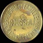 Jeton Bon pour un déjeuner de la Pension de Famille Rousseau à Begmeil - Fouesnant (29170 - Finistère) - avers