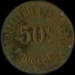 Jeton de 50 centimes de la Boulangerie Coopérative à Fougères (35300 - Ille-et-Vilaine) - avers