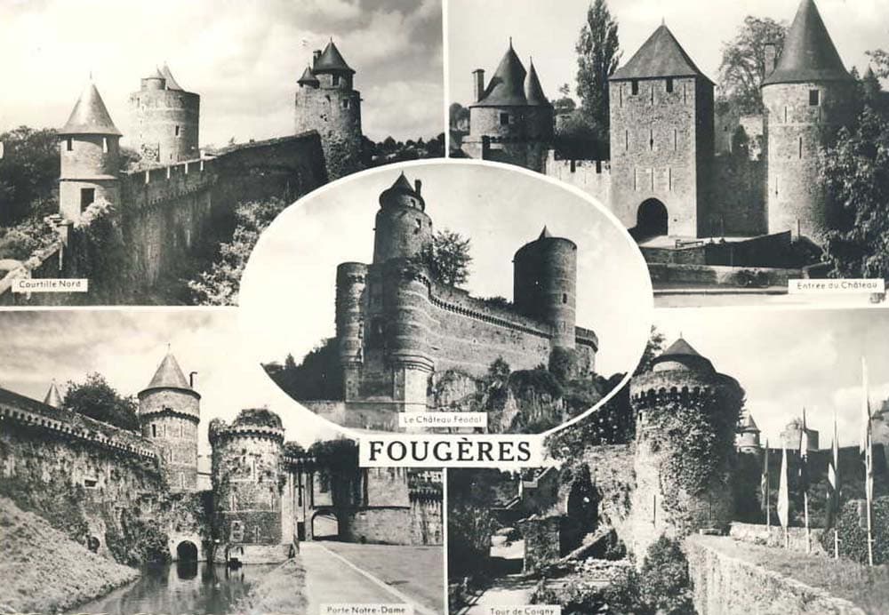 Foug�res (35300 - Ille-et-Vilaine) - La Grand'Place et les H�tels (Alt. 1183 m�tres. 