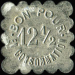 Jeton de 12 &frac12; centimes du Caf� A.&nbsp;Peysselon � la Fouillouse (42480 - Loire) - revers