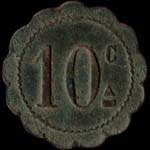 Jeton de 10 centimes émis par la Cantine Dherbecourt à Fourmies (59610 - Nord) - revers