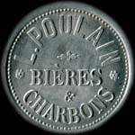 Jeton de 75 centimes �mis par L. Poulain Bi�res & Charbons � Fourmies (59610 - Nord) - avers