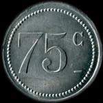 Jeton de 75 centimes �mis par L. Poulain Bi�res & Charbons � Fourmies (59610 - Nord) - revers