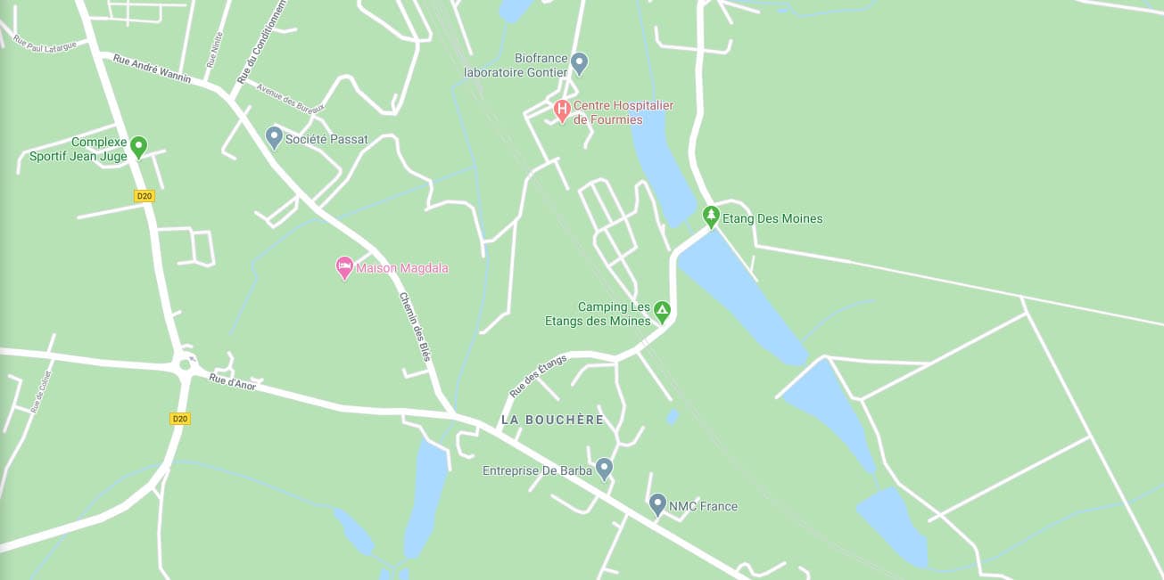 Plan de Fourmies et emplacement de La Bouch�re